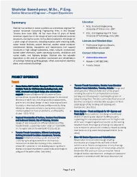 Shahriar Saeed-Pour M.Sc., P.Eng.Senior Structual Engineer