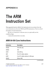 The ARM Instruction Set