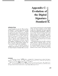 Appendix C Evolution of the Digital Signature Standard 1217
