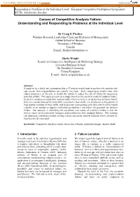 Causes of Competitive Analysis Failure