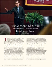 “From More to More” Five Years of Growth Under Dean Michael Schill by Jerry De Jaager