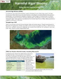 Harmful Algal Blooms Background and Reporting Information