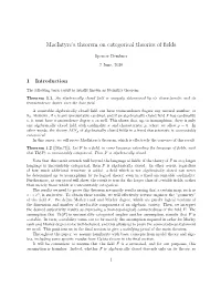 Macintyre's Theorem on Categorical Theories of Fields