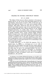 979 KOJIMA on DOUBLE DIRICHLET SERIES the Object of This Note Is