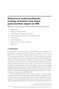 Advances in Understanding the Ecology of Invasive Crop Insect