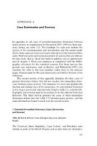 Case Summaries and Sources