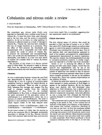 Cobalamins and Nitrous Oxide: a Review