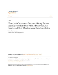 Decision Making Factors Leading to the Substitute Method Over In-Kind