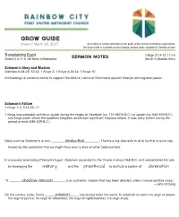 Grow Guide Grow Guide Week of March 26, 2017 Get a Filled-In Version and Listen to the Audio of the Sermon at Rbcfumc.Org/Sermons
