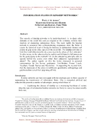 Information Flows in Kinship Networks