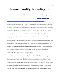 Intersectionality: a Reading List
