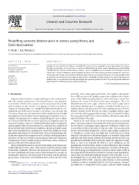 Modelling Concrete Deterioration in Sewers Using Theory and Field