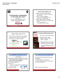 Post-Snowden Cryptography Or Who Holds Your Keys? Crypto Wars