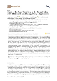 Study of the Phase Transitions in the Binary System NPG-TRIS for Thermal Energy Storage Applications