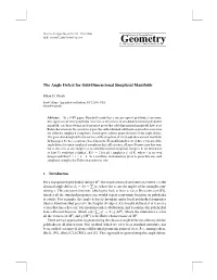 The Angle Defect for Odd-Dimensional Simplicial Manifolds