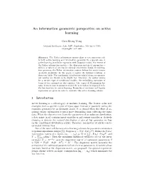 An Information Geometric Perspective on Active Learning