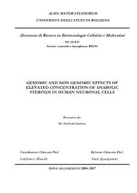 Anabolic Androgenic Steroids (AAS) at Elevated Concentration Can Alter the Expression and Function of Neurotransmitter Systems and Contribute to Neuronal Cell Death