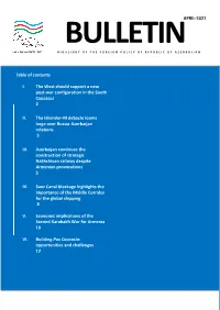 APRIL-2021 Table of Contents I. the West Should Support a New Post