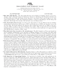 Association for Symbolic Logic
