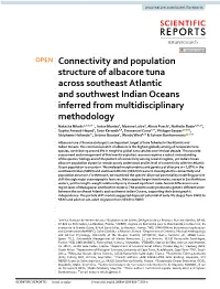 Connectivity and Population Structure of Albacore Tuna Across Southeast Atlantic and Southwest Indian Oceans Inferred from Multi