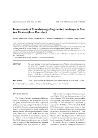 New Records of Cracids Along a Fragmented Landscape in Cen- Tral