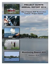 PROJECT QUINTE ANNUAL REPORT 2014 Monitoring Report