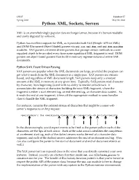 Python: XML, Sockets, Servers
