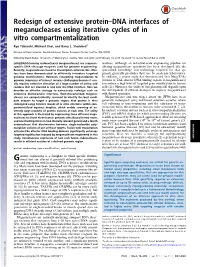 Redesign of Extensive Protein–DNA Interfaces of Meganucleases Using Iterative Cycles of in Vitro Compartmentalization