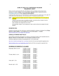 Scms Atlanta 2016 Conference Program Preliminary Draft