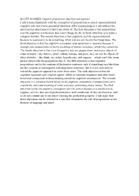SCOTT SOAMES: Cognitive Propositions: Objections And