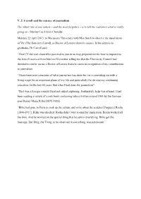 V. J. Carroll and the Essence of Journalism the Oldest Rule Of