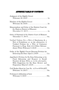 Writ of Prohibition Or, in the Alternative, A