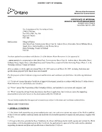 CERTIFICATE of APPROVAL MUNICIPAL and PRIVATE SEWAGE WORKS NUMBER 8033-7RANCB Issue Date: April 24, 2009