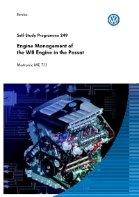 Engine Management of the W8 Engine in the Passat