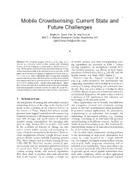 Mobile Crowdsensing: Current State and Future Challenges