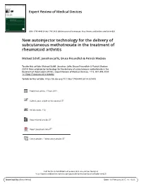 New Autoinjector Technology for the Delivery of Subcutaneous Methotrexate in the Treatment of Rheumatoid Arthritis