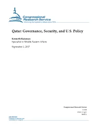 Qatar: Governance, Security, and U.S. Policy