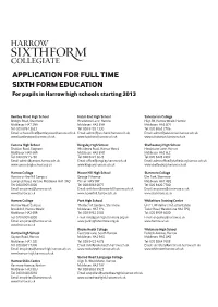 Sixth Form Application Form