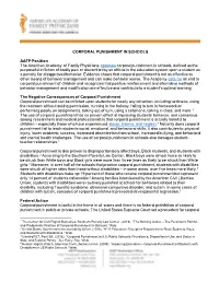 AAFP Backgrounder: Corporal Punishment in Schools