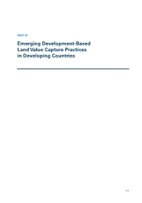 Emerging Development-Based Land Value Capture Practices in Developing Countries
