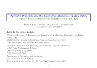 Fermat's Principle and the Geometric Mechanics of Ray