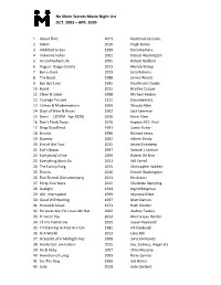 No More Secrets Movie Night List OCT. 2003 – APR. 2020