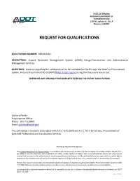 Request for Qualifications