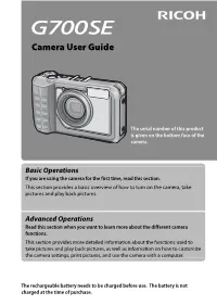 G700SE Camera User Guide