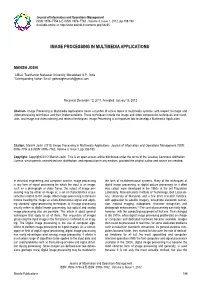 Image Processing in Multimedia Applications