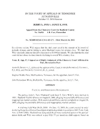 JERRY L. FOX V. JANET E. FOX