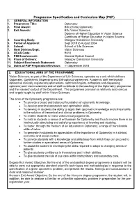 Programme Specification and Curriculum Map (PSP) 1