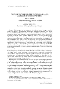 The Peripatetic Program in Categorical Logic: Leibniz on Propositional Terms