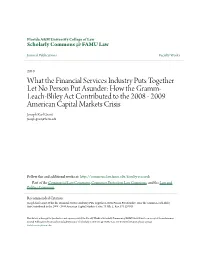 What the Financial Services Industry Puts Together Let No Person Put Asunder: How the Gramm-Leach-Bliley Act Contributed To