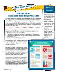 2020-2021 Summer Reading Projects